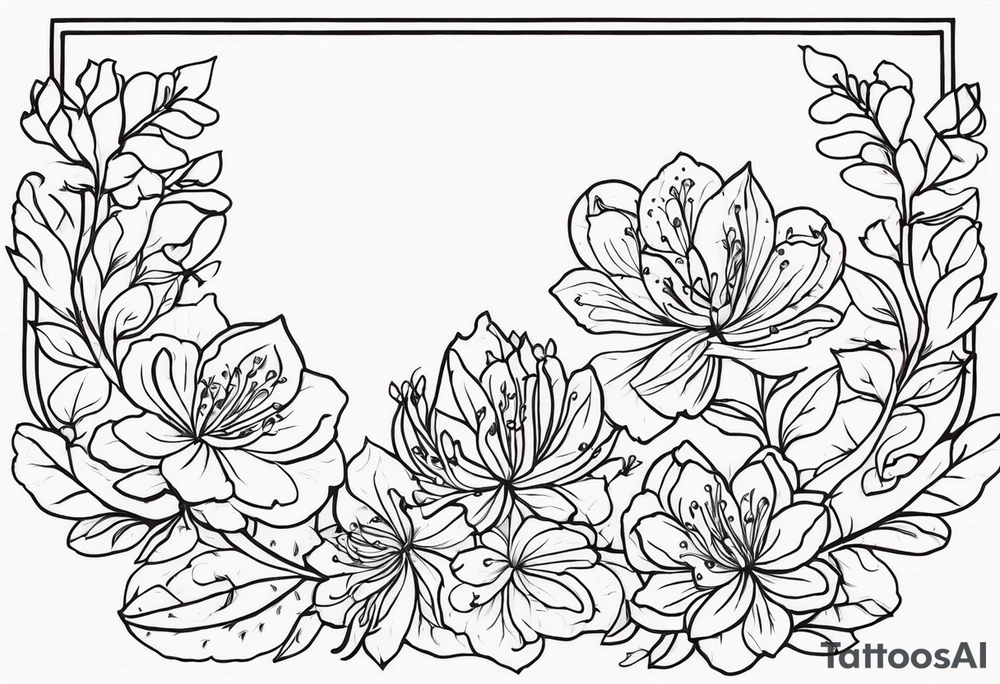 Minimalist Henna inspired azaleas tattoo idea