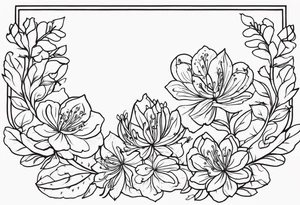 Minimalist Henna inspired azaleas tattoo idea