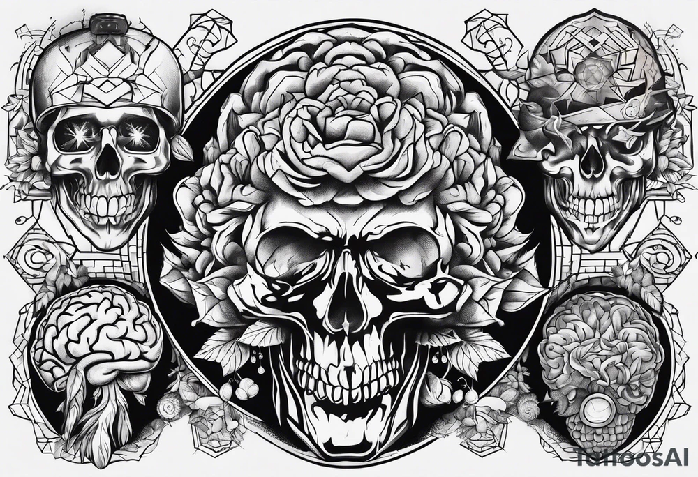 Variety of brains flash sheet tattoo idea