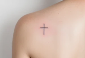 A small, sharp-edged black cross tattoo placed just beneath the outer corner of the eye. tattoo idea