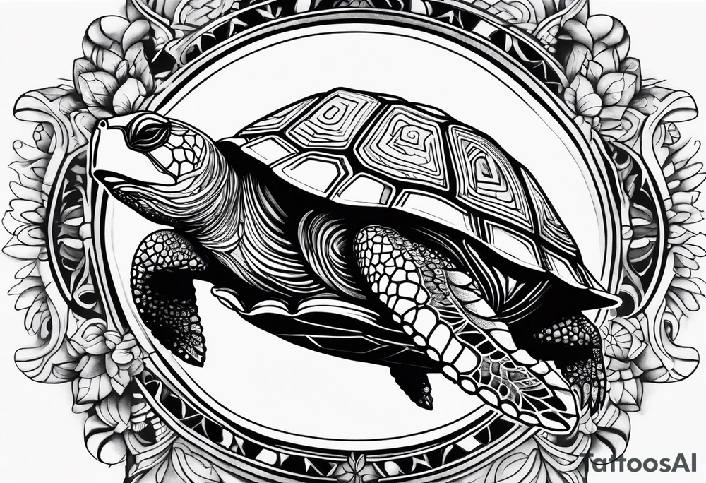 psychedelic turtle tattoo idea