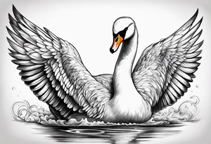 Beautiful swan tattoo idea