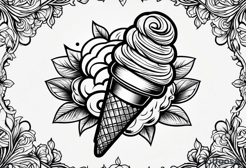 tiny ice cream cone tattoo tattoo idea