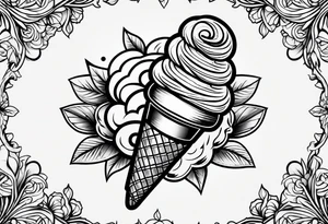 tiny ice cream cone tattoo tattoo idea
