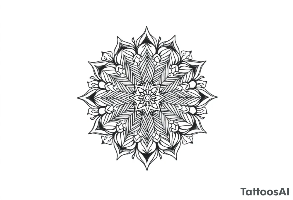 intricate mandala with sacred geometry and cosmic elements tattoo idea