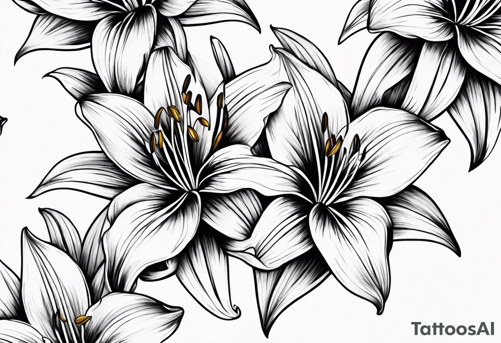 Lily flowers tattoo idea