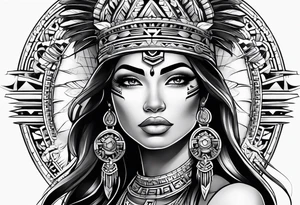 Aztec princess side princess tattoo idea