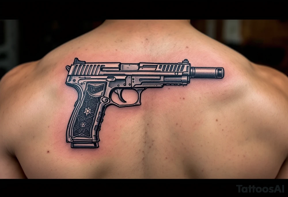 American traditional tattoo of glock tattoo idea