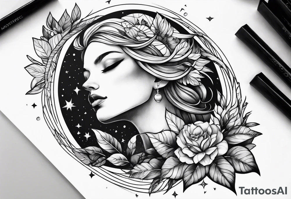 space versus nature tattoo idea
