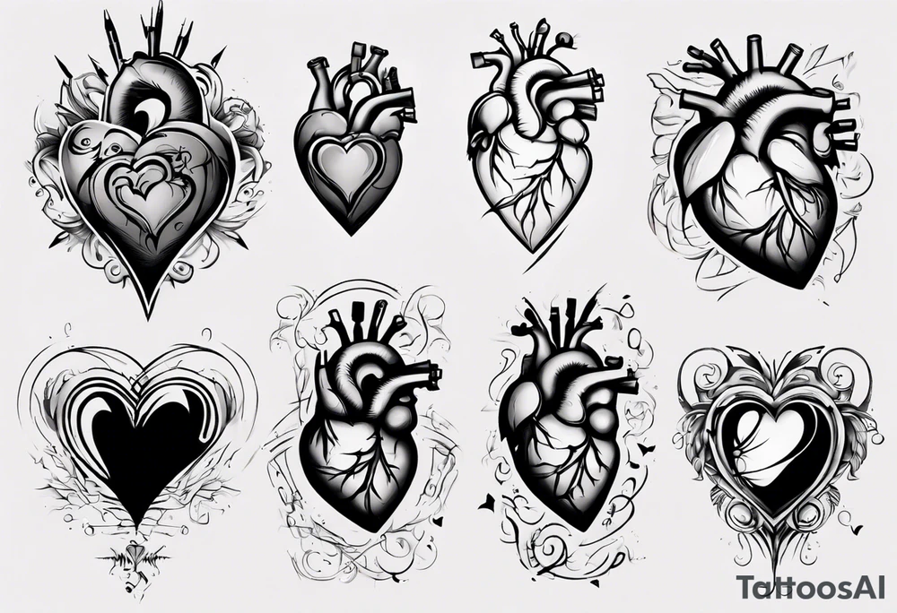 A modern heart tattoo idea