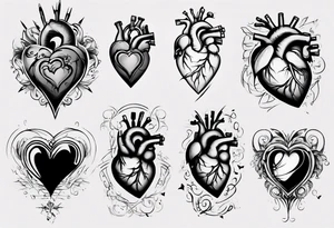 A modern heart tattoo idea
