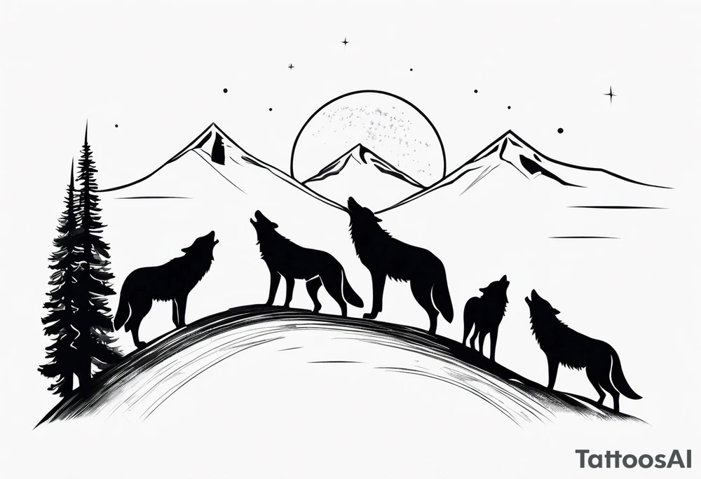 Howling Wolf Pack tattoo idea