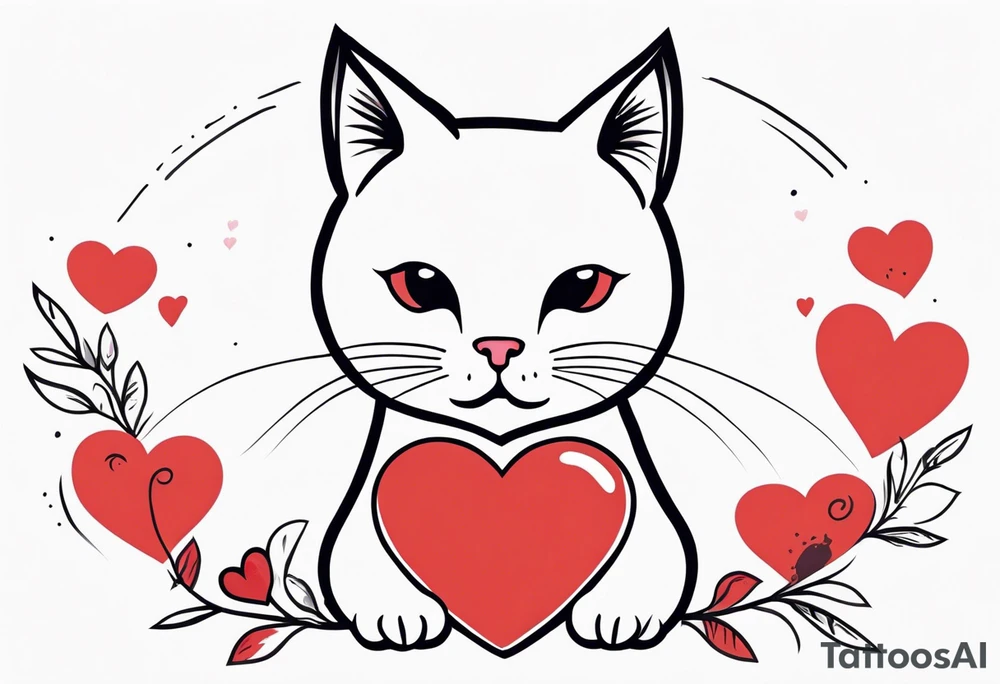 A cat with a heart tattoo idea
