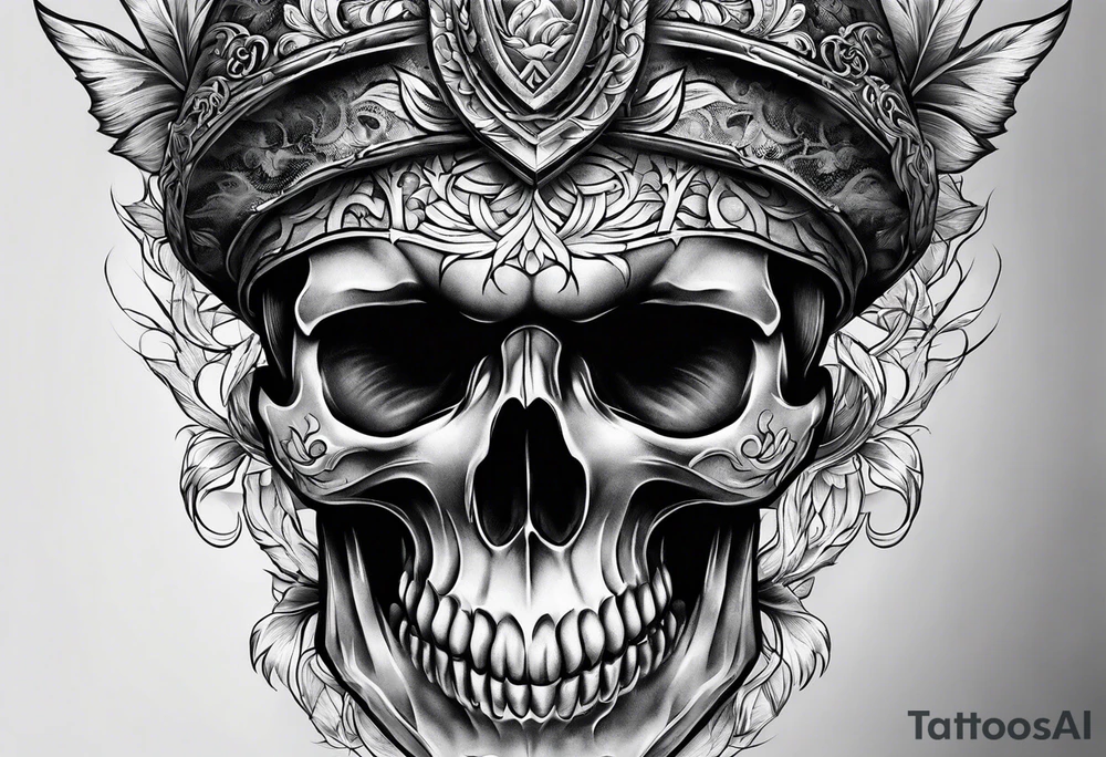 Realistic skull tattoo idea