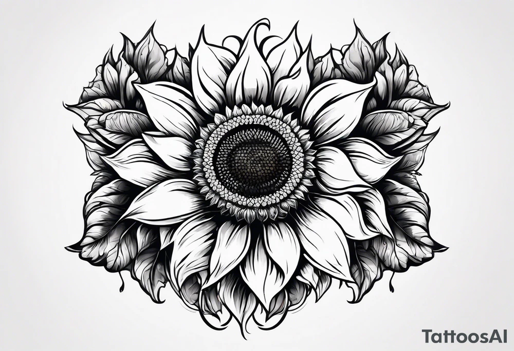 Sunflower chain tattoo idea
