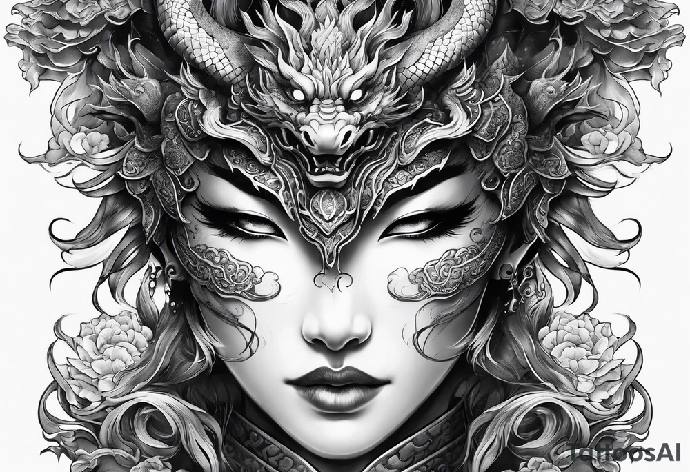 firedragon mask tattoo idea