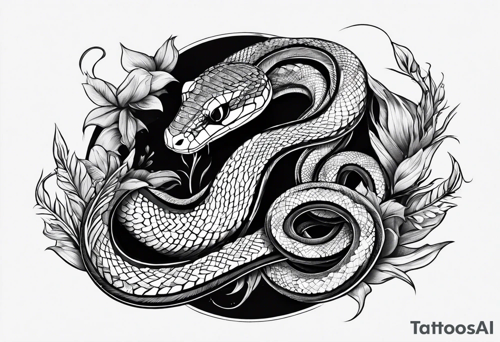 snake biting into vein tattoo idea