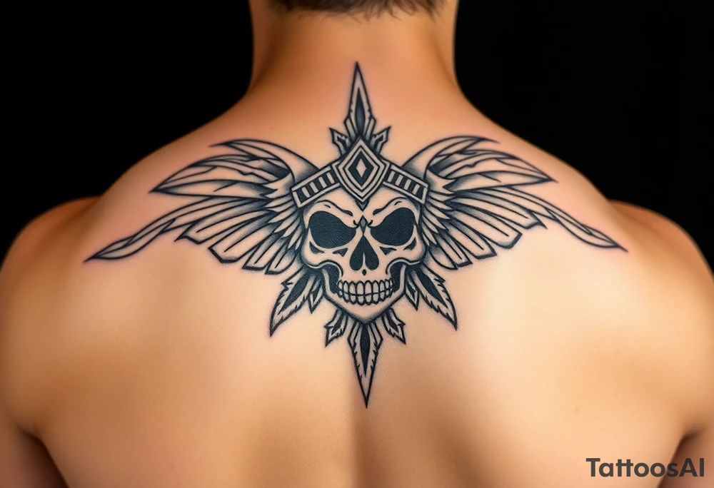 Create a mexican Aztec tattoo with life and death as the theme tattoo idea
