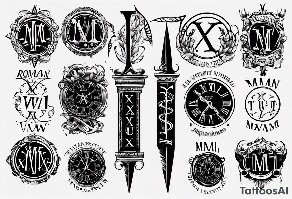 roman numerals tattoo idea