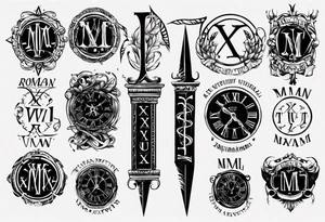 roman numerals tattoo idea