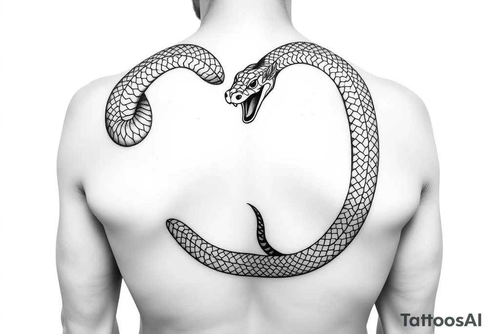Can you give an example of a snake tattoo that wraps around the elbow and ends on the forearm on the ulnar side? With the words jealous, shame, and black heart subtly incorporated. tattoo idea
