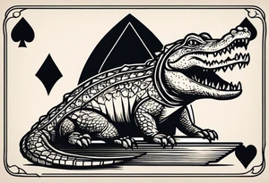 Alligator on a ace of spades poker card tattoo idea