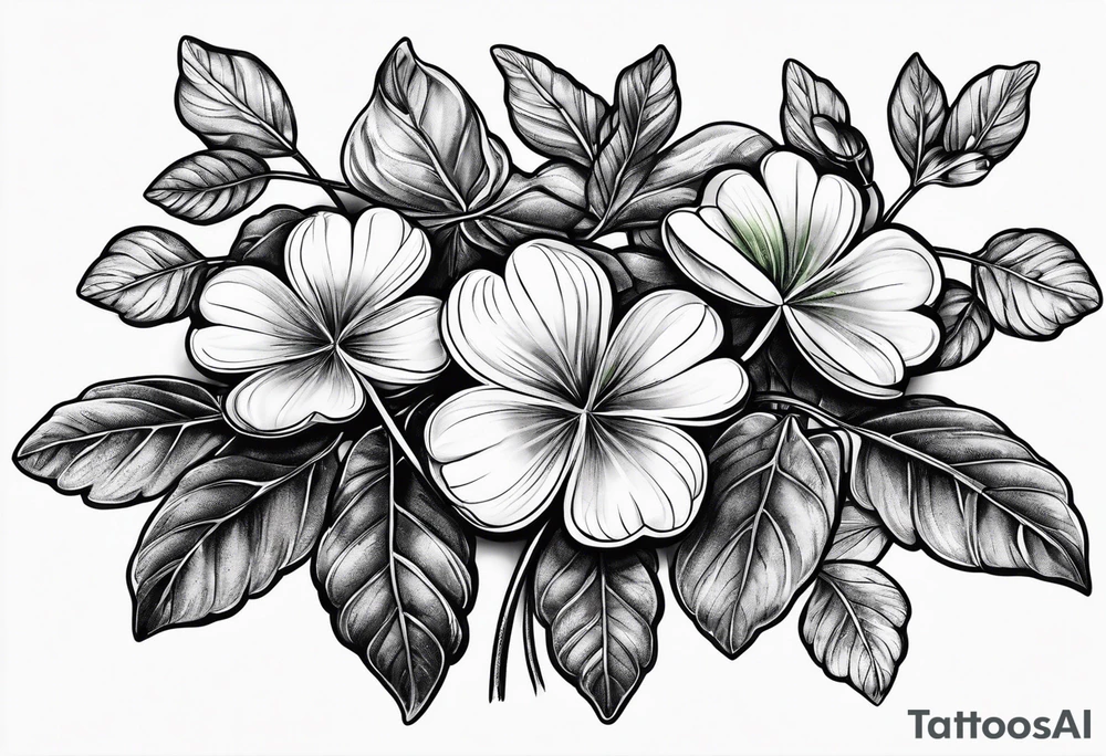 one single three leaf clover on a vine tattoo idea