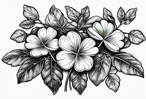 one single three leaf clover on a vine tattoo idea