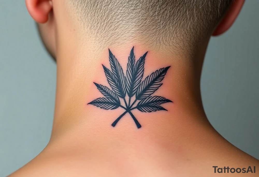 woven palm leaves tattoo idea