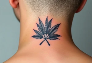 woven palm leaves tattoo idea
