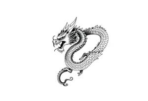 storm clouds and lightning mixed throughout, eastern dragon wrapping around the arm, tattoo idea