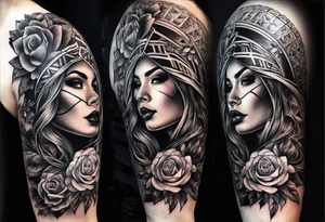 Chicano style tattoo for leg sleeve tattoo idea