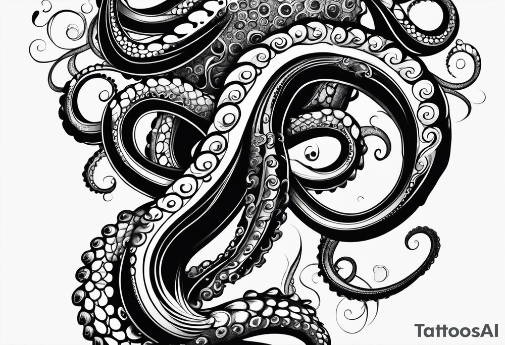 Octopus around lower leg tattoo idea