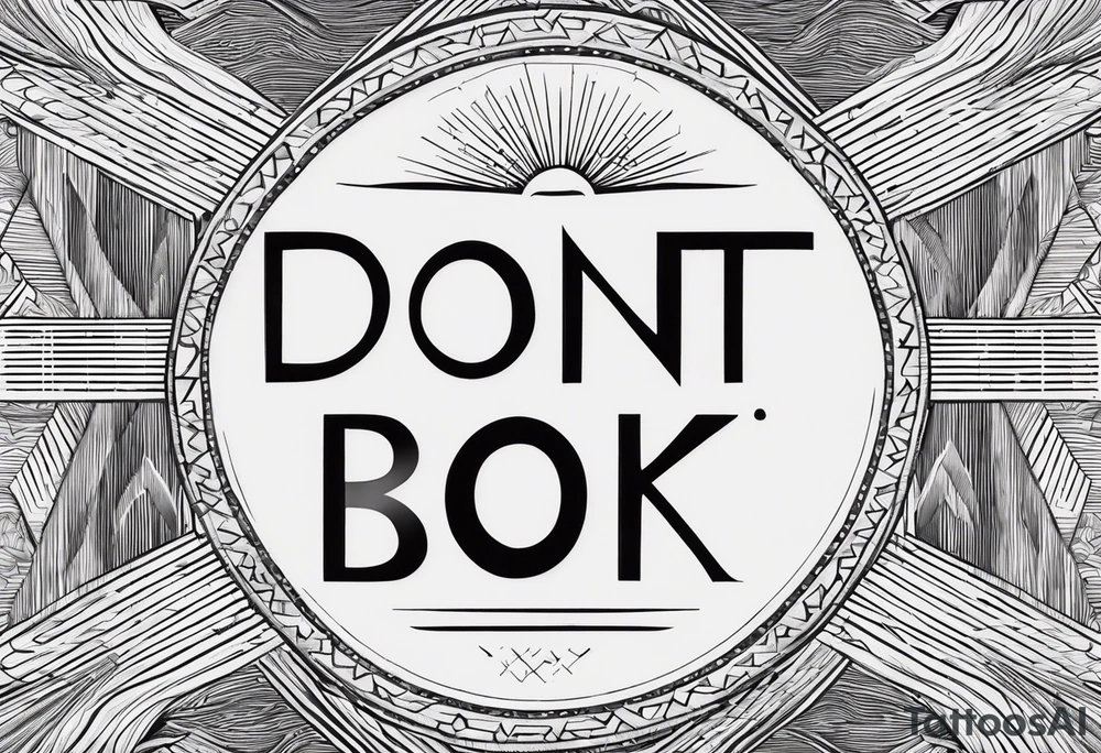 A tattoo with words only. The words are “Don’t look back” tattoo idea
