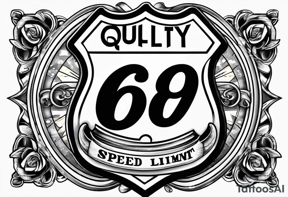 69 mph speed limit sign tattoo idea