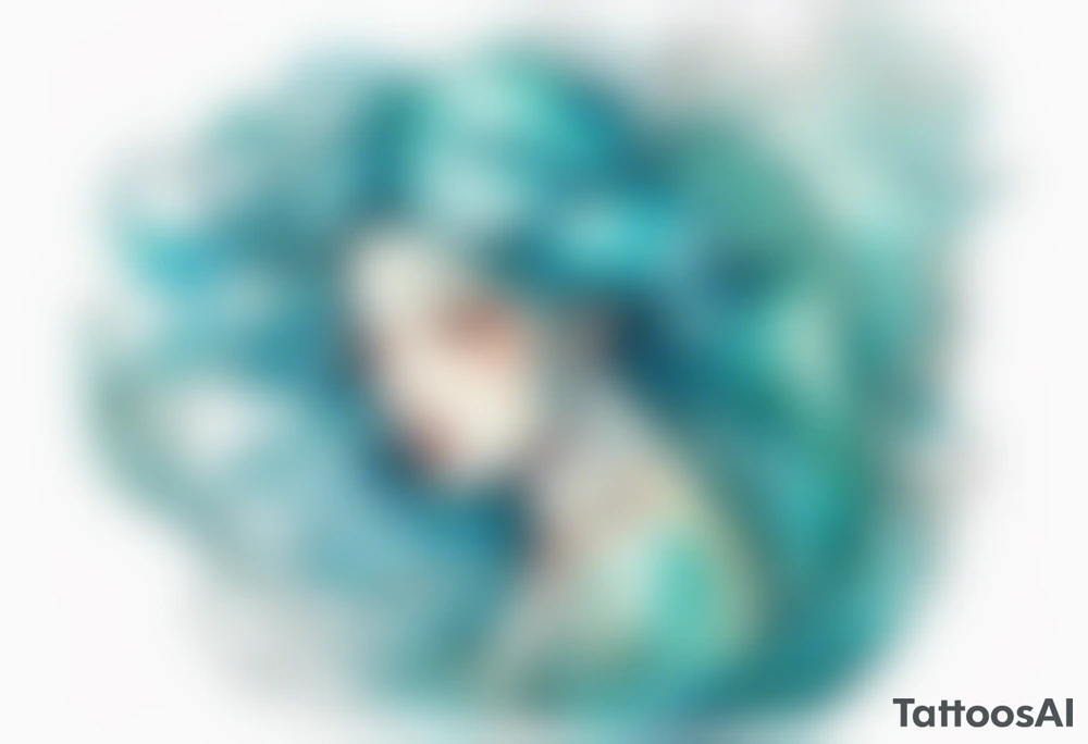 A beautiful undine with turquois scales. tattoo idea