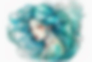 A beautiful undine with turquois scales. tattoo idea