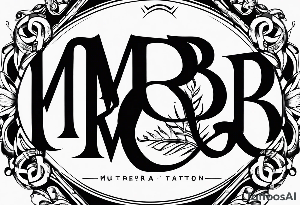 logo-type tattoo word "MRBG" tattoo idea