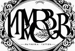logo-type tattoo word "MRBG" tattoo idea
