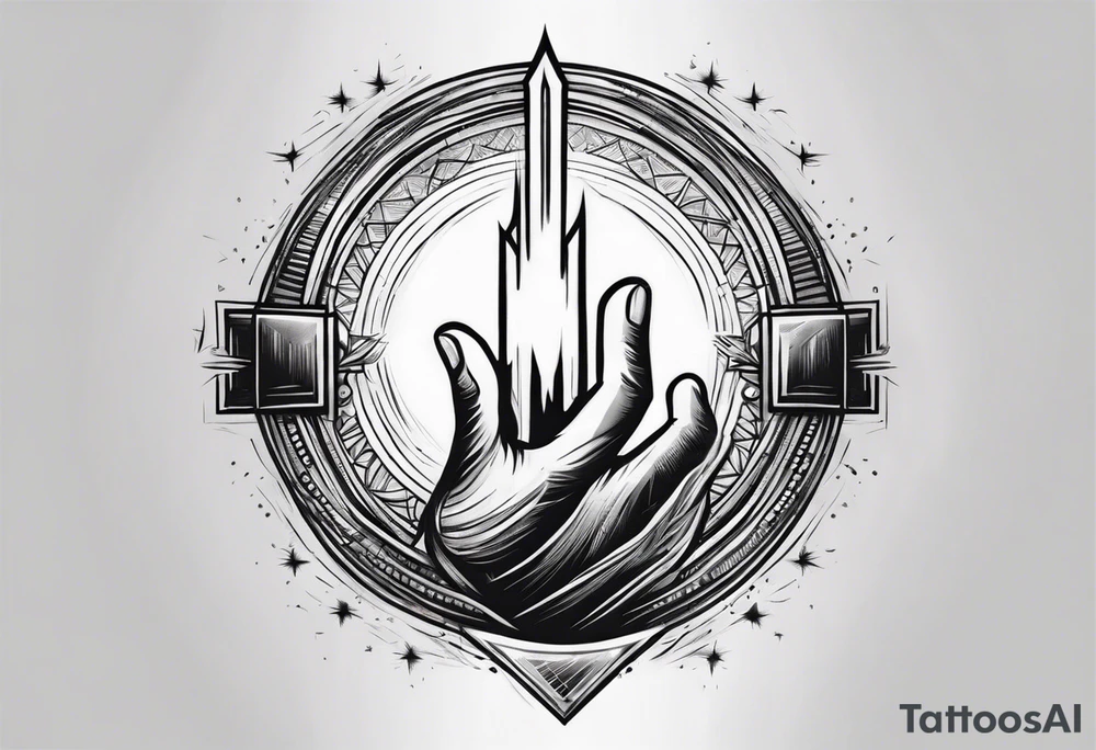 hand holding a signal flare tattoo idea