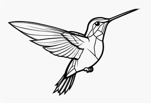 Hummingbird in flight tattoo idea