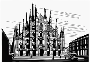 milan cathedral as if it were in the movie the nighmare before christmas tattoo idea