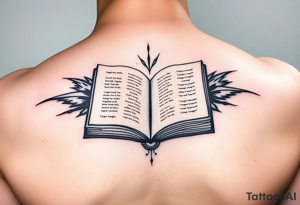 abstract open book tattoo idea