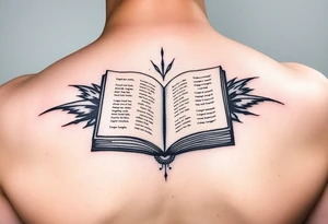 abstract open book tattoo idea