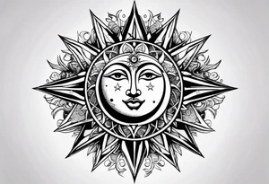 Sun and moon tattoo idea