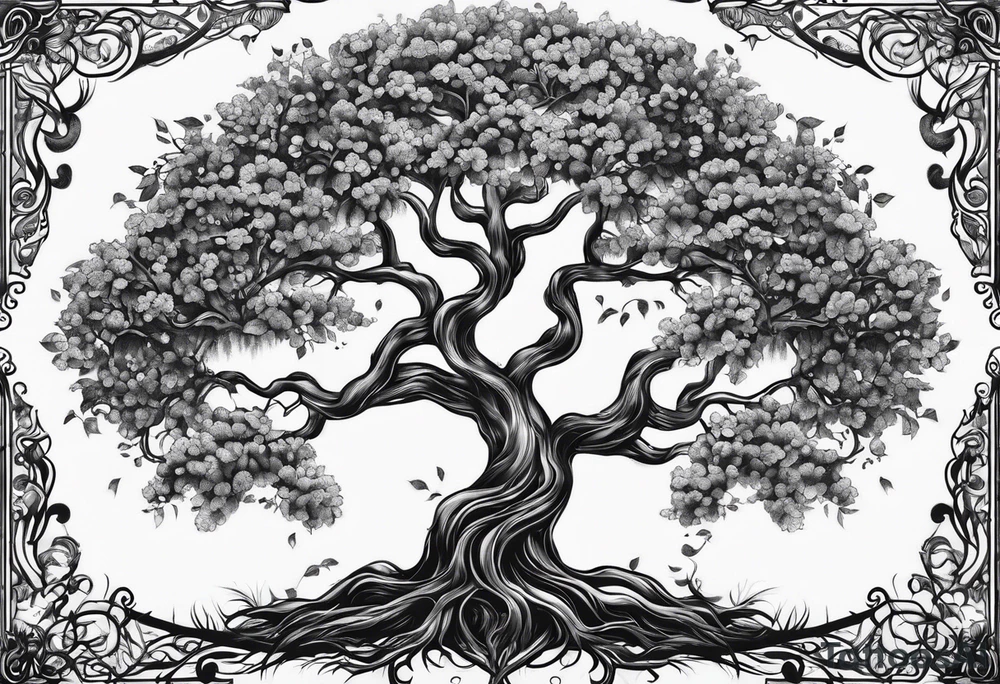 Family tree with roots tattoo idea