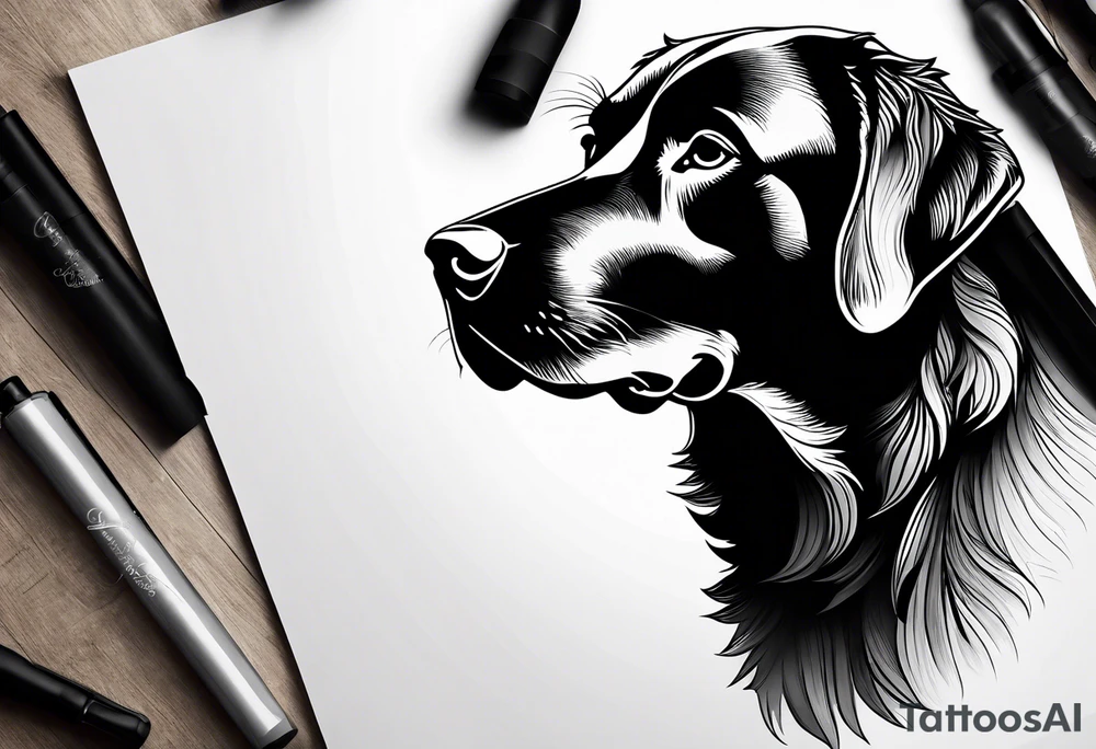 Black Labrador tattoo idea