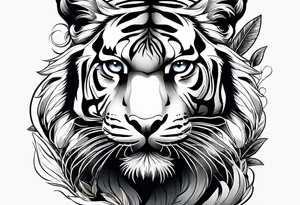 Female tiger in the jungle tattoo idea