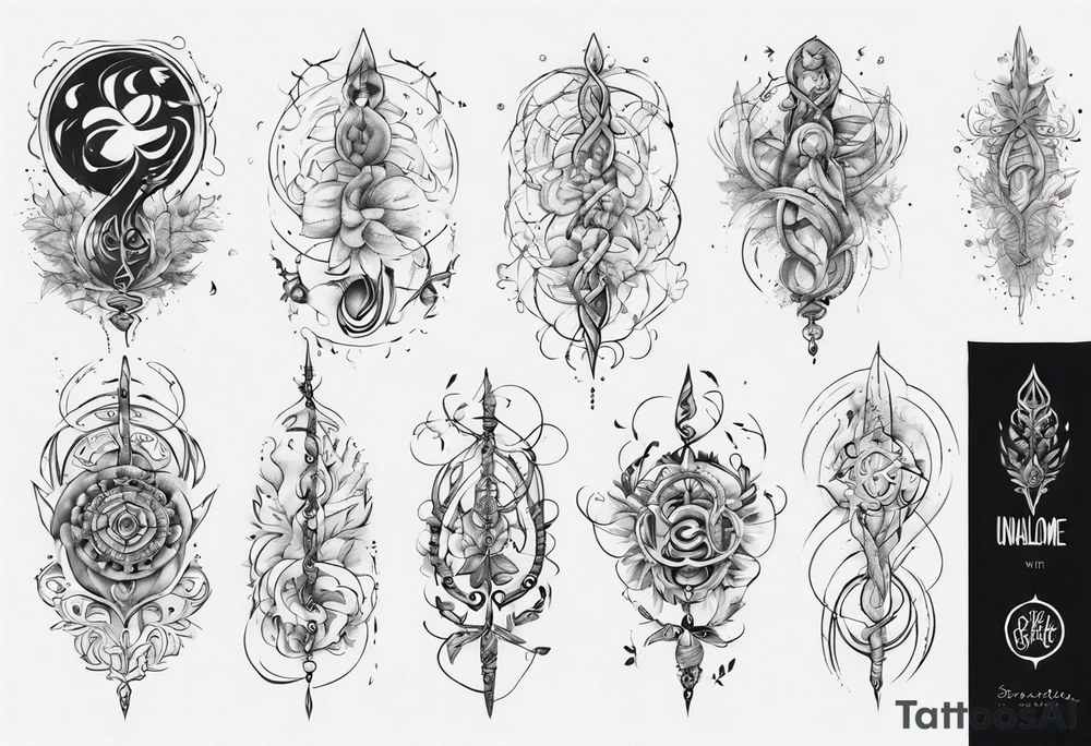 unalome with breathe tattoo idea