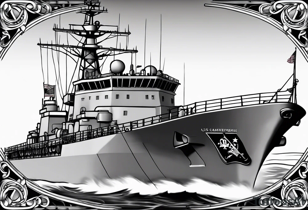"64" and the words "USS Carney" tattoo idea